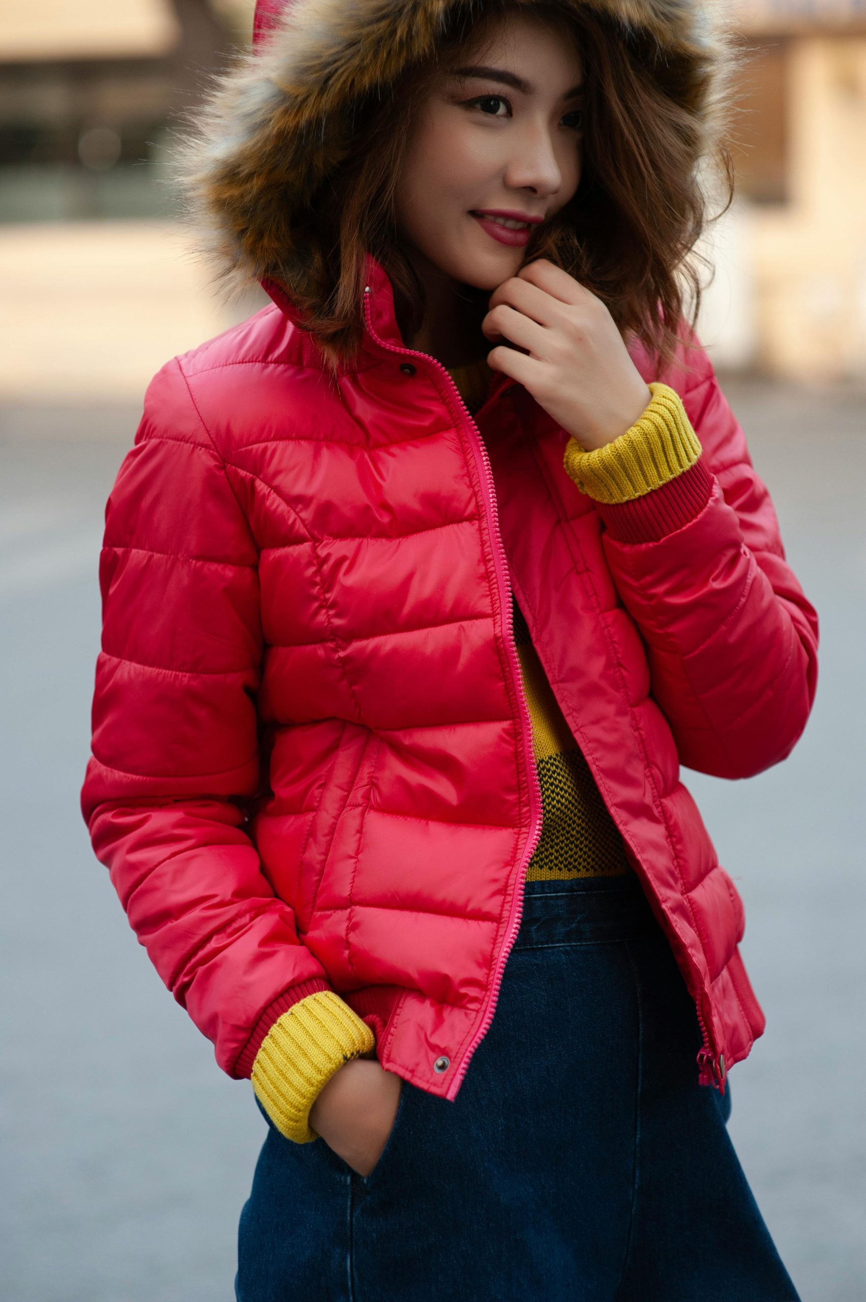 fluffy clean down jacket