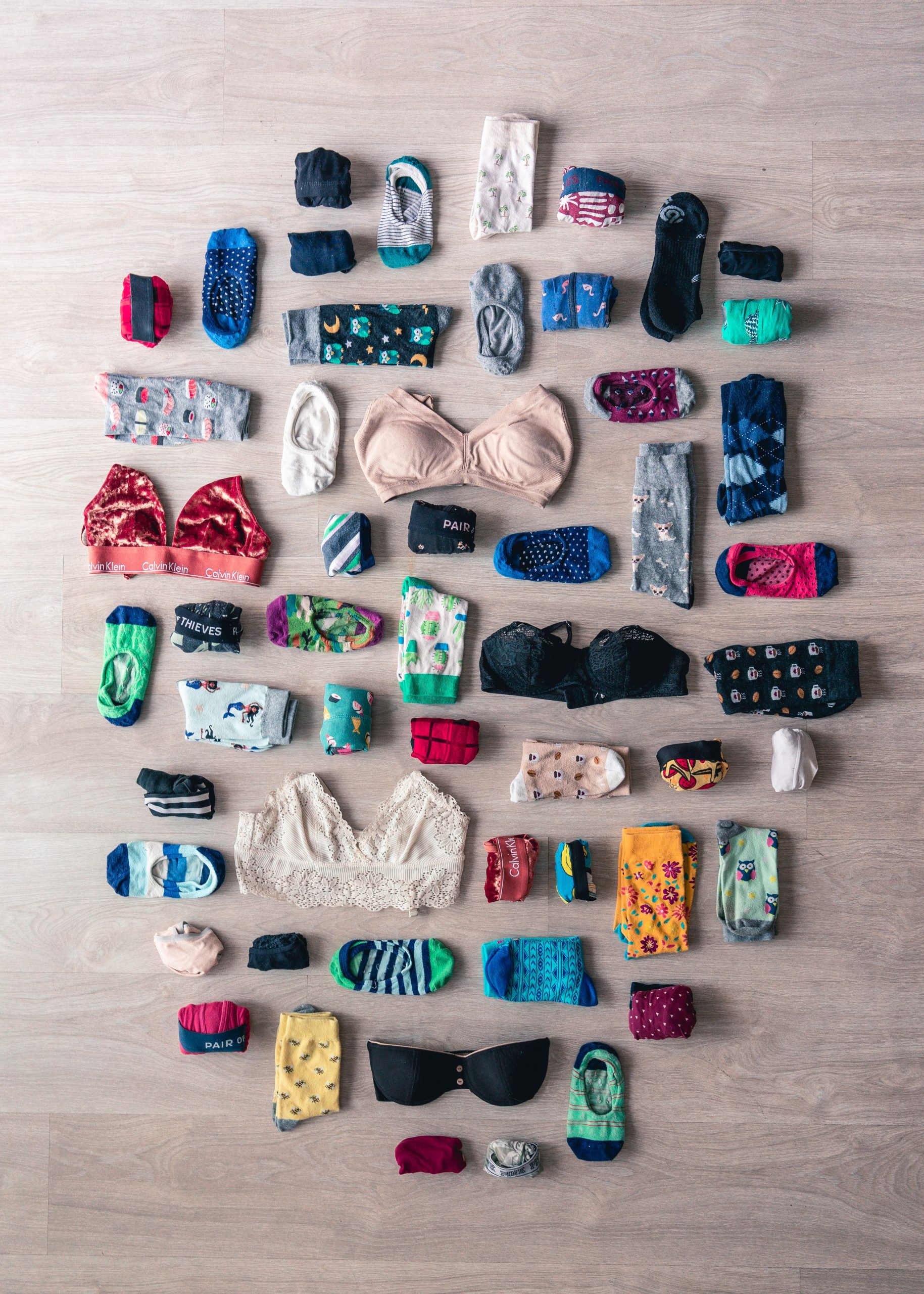 organized underwear and socks drawer