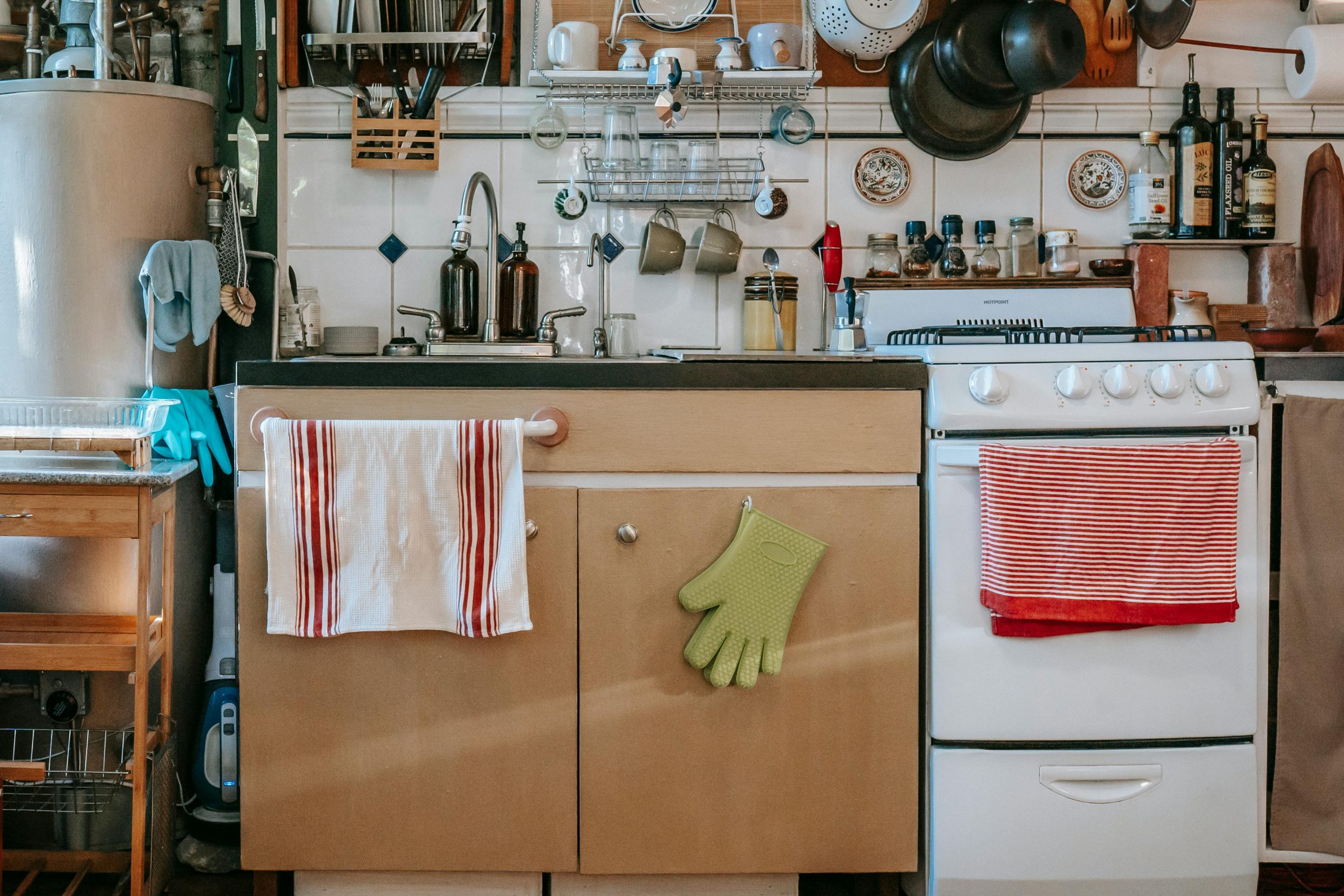 kitchen cabinet messy pots pans