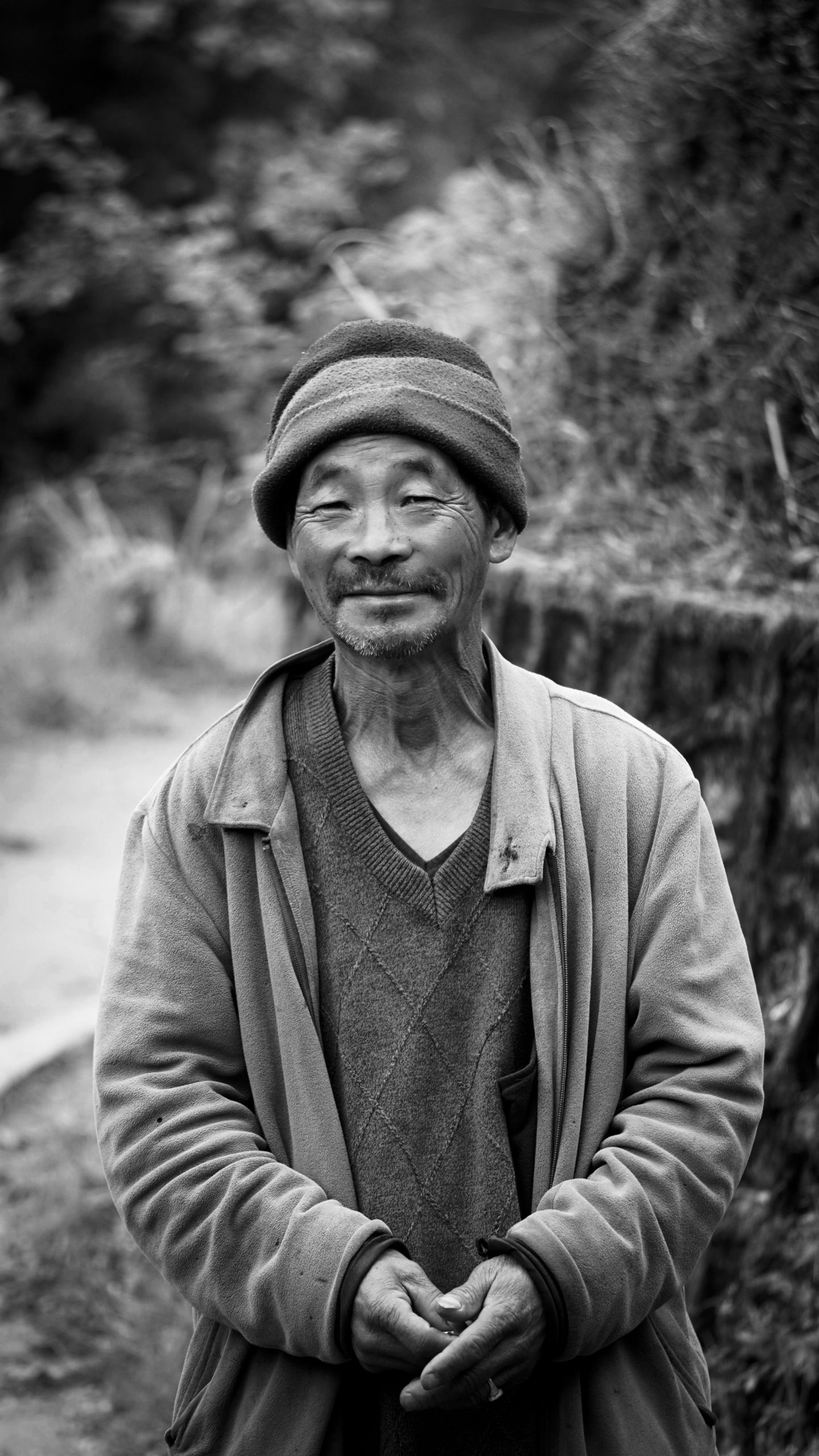 老人高领毛衣